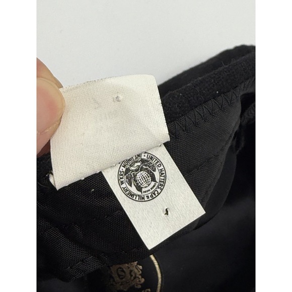 Vintage Stevens Wool Flat Cap Cabbie Hat Black Yellow "I" Iowa Size 7 USA Made - Picture 7 of 9